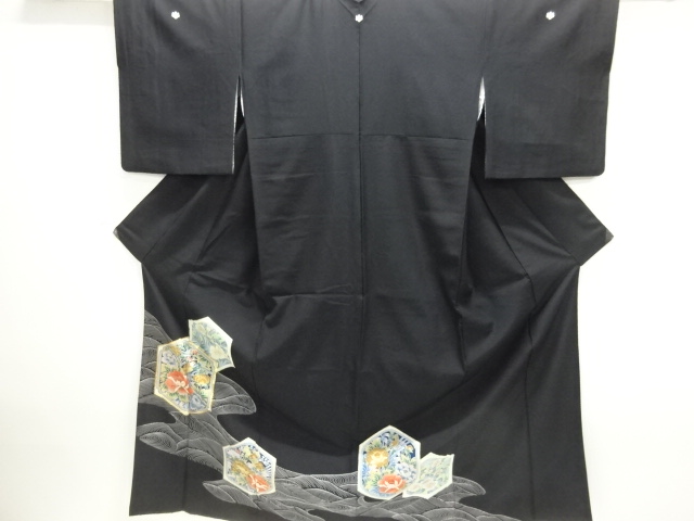 JAPANESE KIMONO / TOMESODE / EMBROIDERY / FLOWER & BIRD